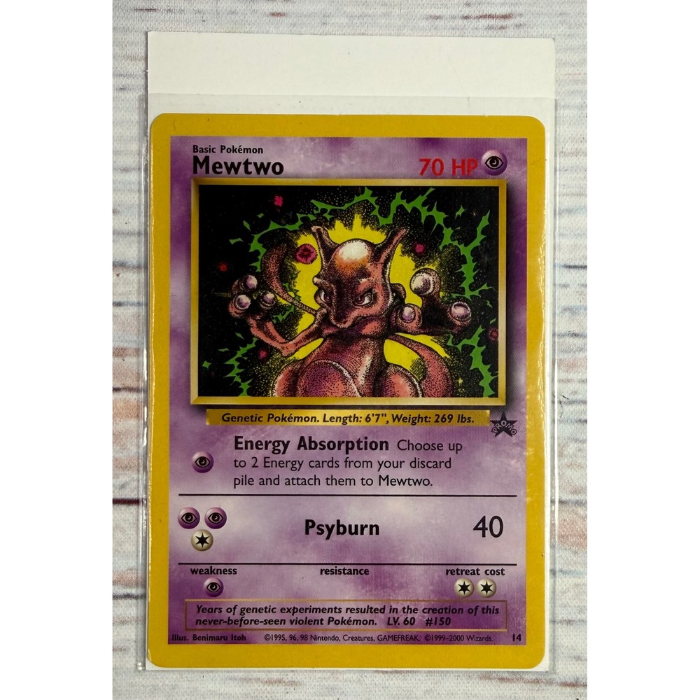 Pokemon Mewtwo Black Star Promo 14 WOTC Wizards of the Coast Vintage Card